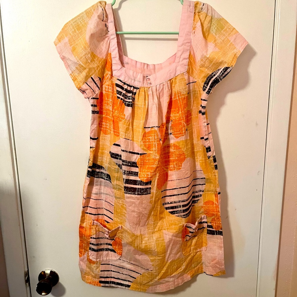 Roxy summer babydoll dress size medium Hawaiian tropical print